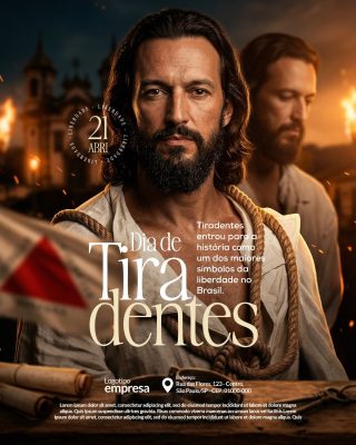 Dia de Tiradentes 21 de Abril Liberdade no Brasil PSD Editável