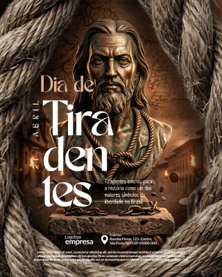 Tiradentes 21 de Abril Dia da Liberdade no Brasil PSD Editável