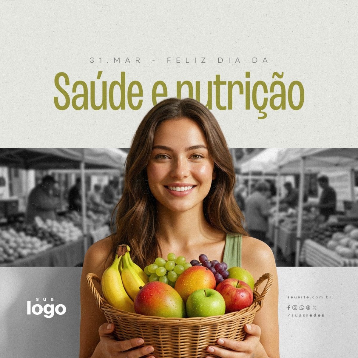 Dia da Saúde e Nutrição 31 de Março PSD Editável