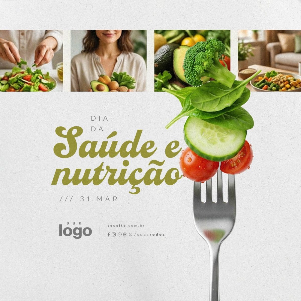 Dia da Saúde e Nutrição 31 de Março PSD Editável