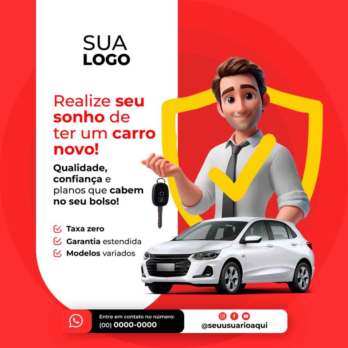 Banner De Midia Social Concessionária Ou Modelo De Postagem No Instagram