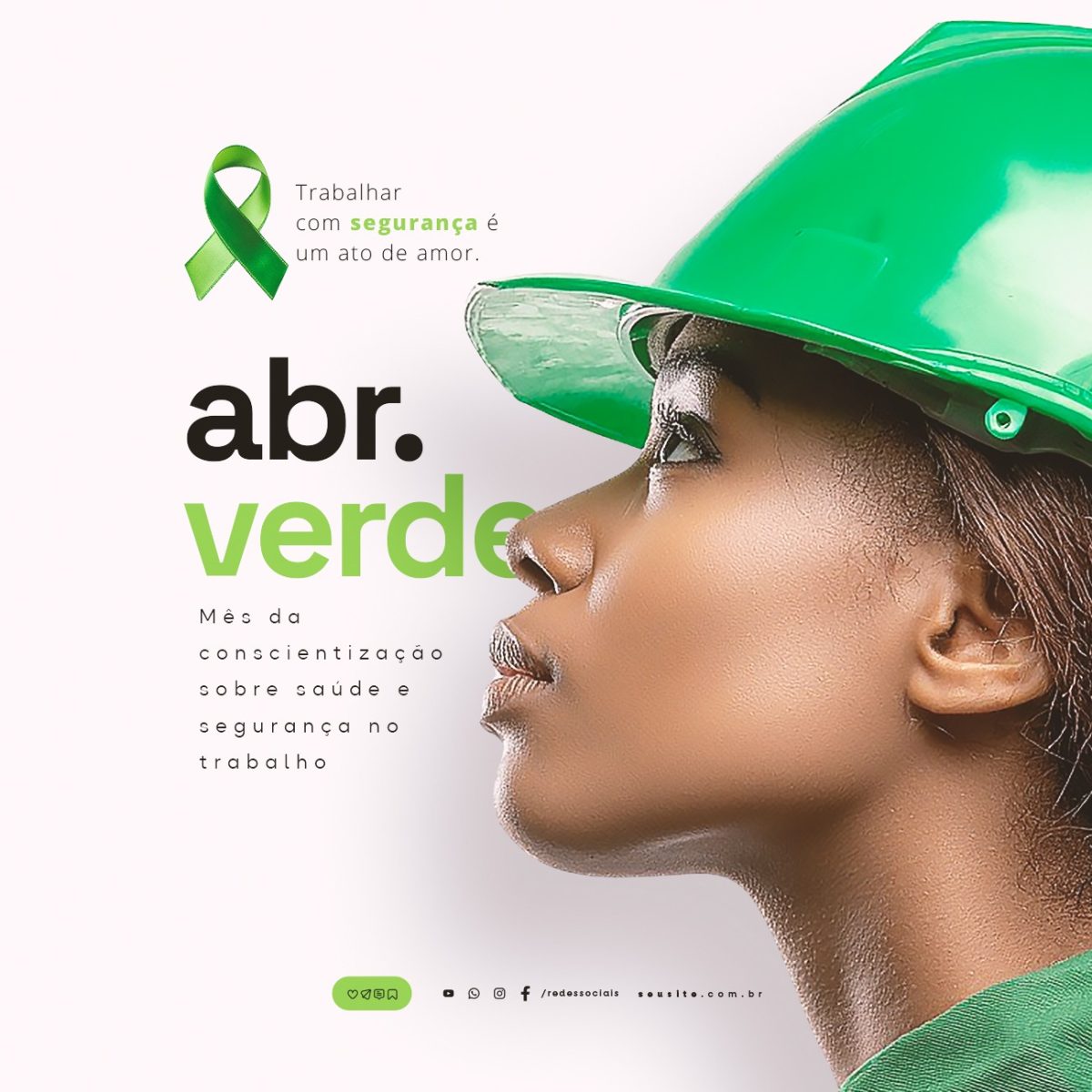 Abril Verde Mês da Conscientização Sobre Saúde e Segurança No Trabalho PSD Editável