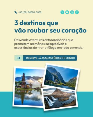 Agência de Turismo e Viagem Social Media PSD Editável