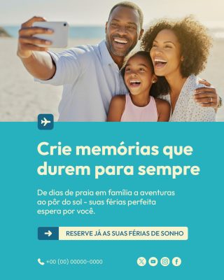 Agência de Turismo e Viagem Social Media PSD Editável