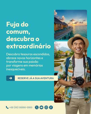 Agência de Turismo e Viagem Social Media PSD Editável
