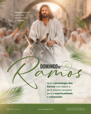 Domingo de Ramos Bendito Seja  PSD Editável
