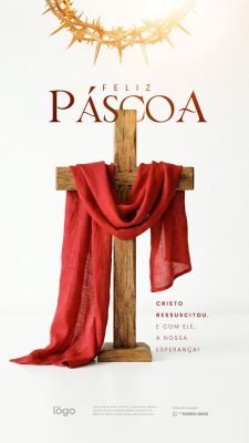 Story Páscoa Cristo Ressuscitou Esperança Social Media Vertical PSD Editável