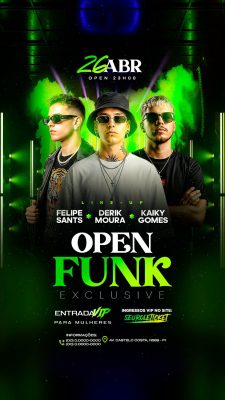 Story Flyer Próximos Shows Open Funk Exclusive PSD Editável