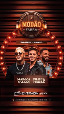 Story Flyer Próximos Shows Evento Modão Farra PSD Editável