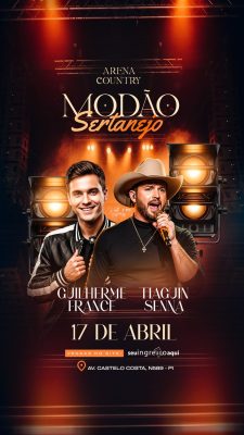 Story Flyer Próximos Shows Evento Arena Country Modão Sertanejo PSD Editável