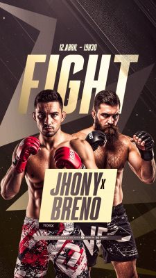 Story Campeonato Fight Jhony x Breno 12 de Abril Evento de Luta PSD Editável