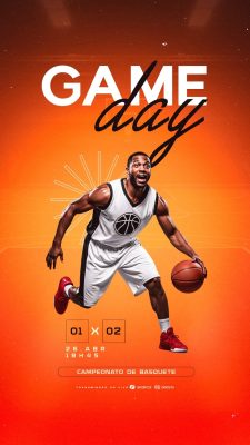Story Campeonato Basquete Game Day PSD Editável