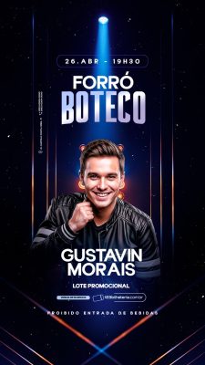 Story Flyer Próximos Shows Forró Boteco Gustavin Morais PSD Editável
