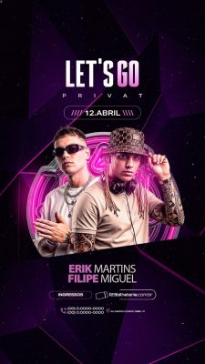 Story Flyer Próximos Shows Evento Let's Go Privat PSD Editável