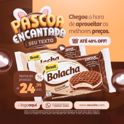 Páscoa Encantada Chegou a Hora de Aproveitar PSD Editável