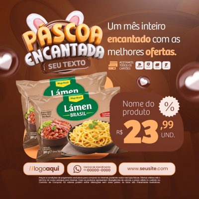 Páscoa Encantada Um Mês Inteiro Encantada Com as Melhores Ofertas PSD Editável