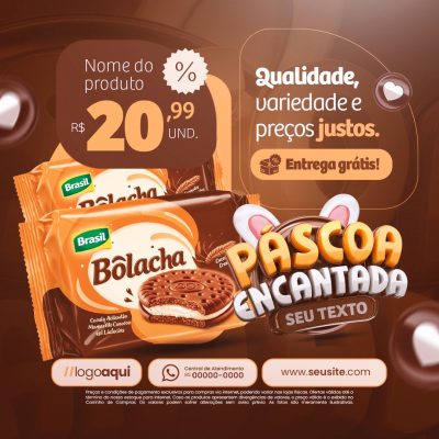 Páscoa Encantada Qualidade Variedade e Preços Justos PSD Editável