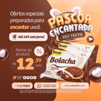 Páscoa Encantada Ofertas Especiais Preparados Para Encantar Você PSD Editável