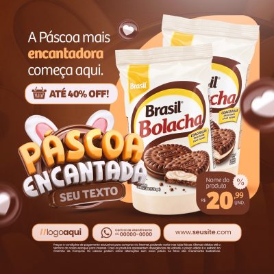 Páscoa Encantada A Páscoa Encantadora Começa Aqui PSD Editável