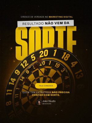 Marketing Digital Resultado Não Vem da Sorte PSD Editável