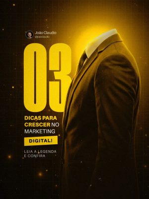 Marketing 03 Dicas para Crescer no Marketing Digital PSD Editável