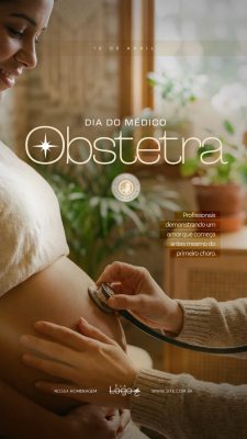 Dia Do Médico Obstetra 12 De Abril Homenagem Social Media PSD Editável