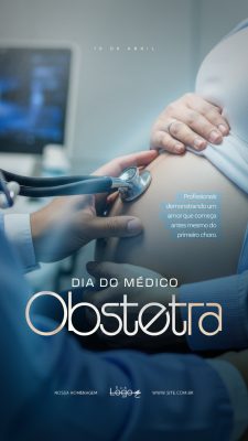 Dia Do Médico Obstetra 12 De Abril Homenagem Social Media PSD Editável