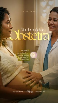 Dia Do Médico Obstetra 12 De Abril Homenagem Social Media PSD Editável