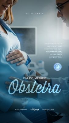 Dia Do Médico Obstetra 12 De Abril Homenagem Social Media PSD Editável