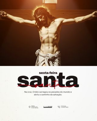Sexta-feira Santa na Cruz Cristo Caminho da Salvação PSD Editável