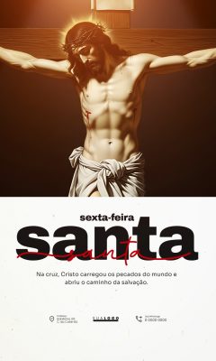 Sexta-feira Santa Cristo na Cruz Caminho da Salvação PSD Editável