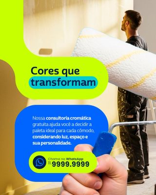 Pintor Cores que Transformam Consultoria Cromática PSD Editável