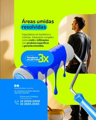 Pintor Áreas Úmidas Resolvidas Tratamento Mofo Infiltrações PSD Editável