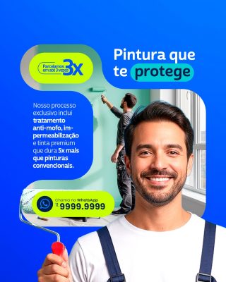 Pintura Que Te Protege Parcelamos em 3 Vezes Pintor PSD Editável