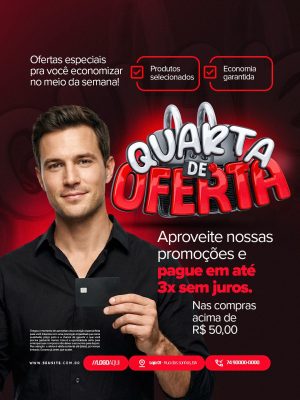 Quarta de Oferta Aproveite Nossas Promoções PSD Editável