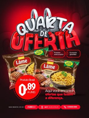 Quarta de Oferta Aqui Você Encontra Ofertas Que Fazem a Diferença PSD Editável