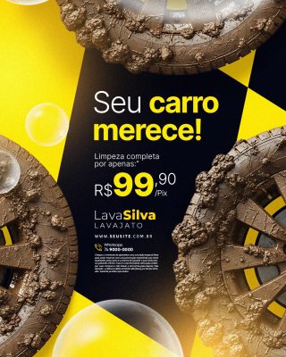 Lavador de Carros Seu Carro Merece PSD Editável