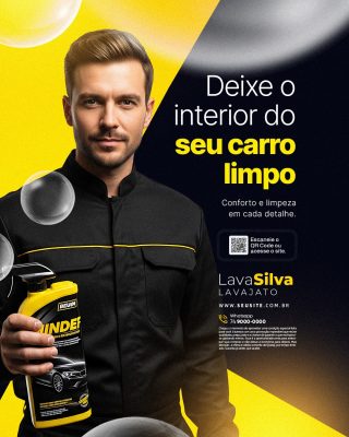 Lavador de Carros Deixe o Interior do Seu Carro Limpo PSD Editável