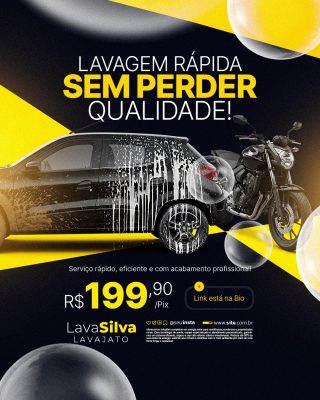 Lavador de Carros Lavagem Rápida Sem Perder Qualidade PSD Editável