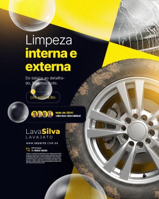 Lavador de Carros Limpeza Interna e Externa PSD Editável