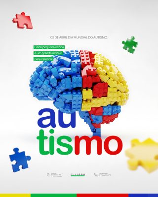 CONSCIENTIZAÇÃO AUTISMO 02 DE ABRIL CAMPANHA AZUL SOCIAL MEDIA PSD EDITÁVEL