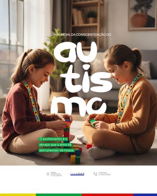 Autismo Dia Mundial da Conscientização Acolhimento e Abraço PSD Editável