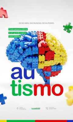 Autismo 02 de Abril Cada Vitória um Grande Motivo para Celebrar PSD Editável