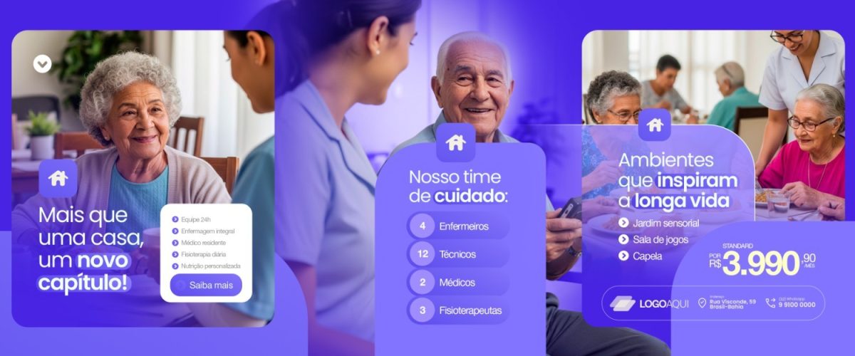 Carrossel Lar de Idosos Mais que uma Casa um Novo Capítulo PSD Editável