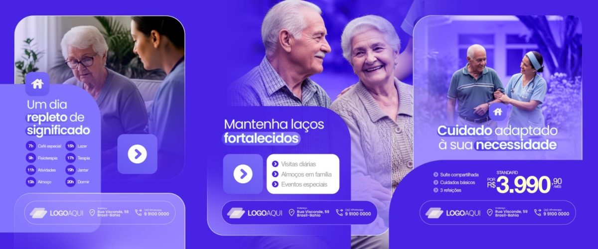 Carrossel Lar de Repouso Cuidado Adaptado PSD Editável