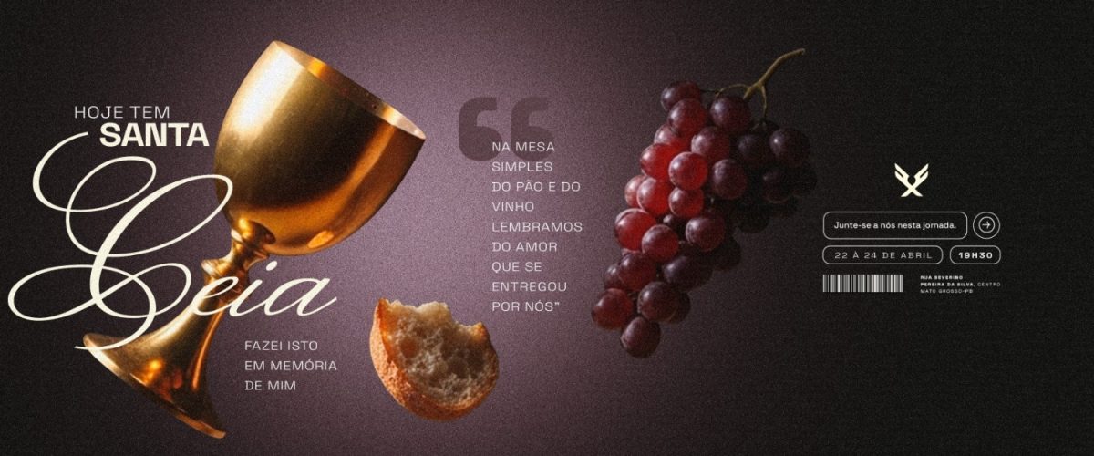 Carrossel Santa Ceia Hoje Tem 22 a 24 de Abril Evento Cristão PSD Editável