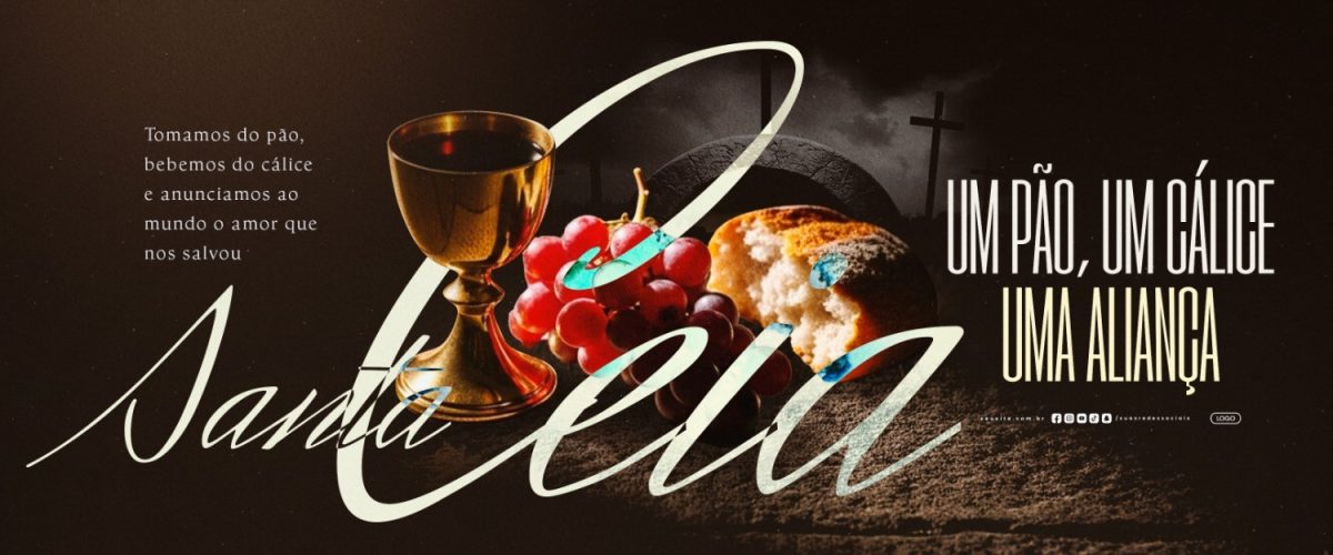 Carrossel Santa Ceia Um Pão Um Cálice Uma Aliança PSD Editável