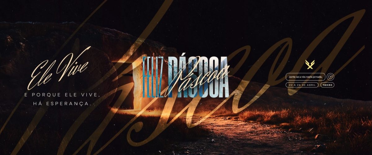 Carrossel Páscoa Ele Vive Feliz Evento 22 a 24 de Abril PSD Editável