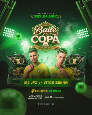 Baile da Copa Transmissão ao vivo Social Media Feed PSD Editável