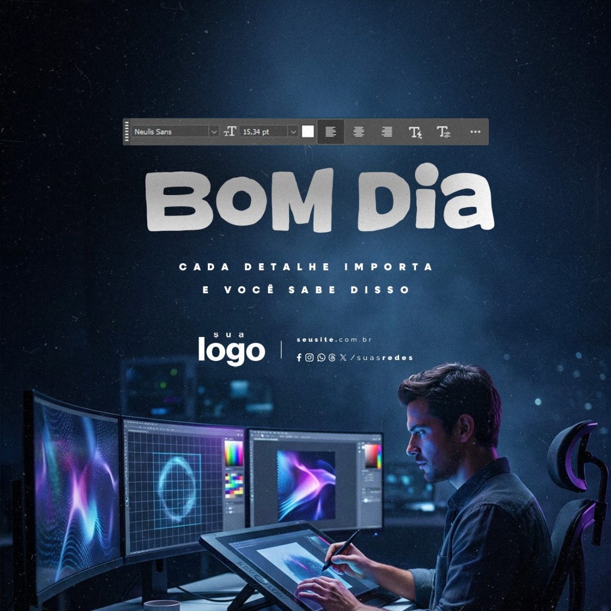 Bom dia Designer Cada Detalhe Importa e Você Sabe Disso PSD Editável